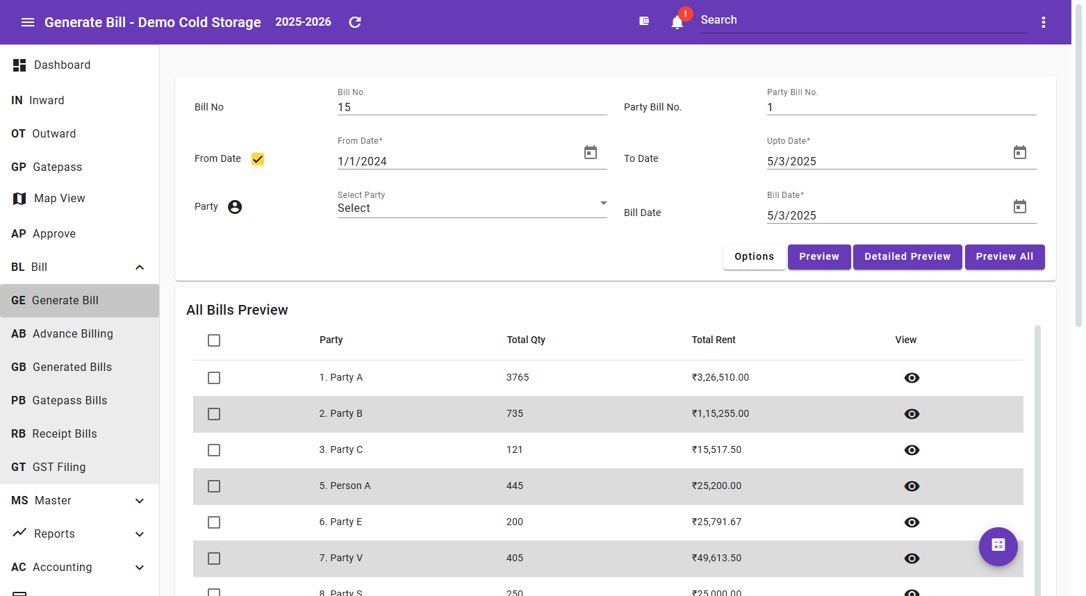 Billing System screenshot 1